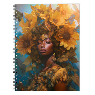 Caderno Espiral Sunflower Goddese Fantasy Art
