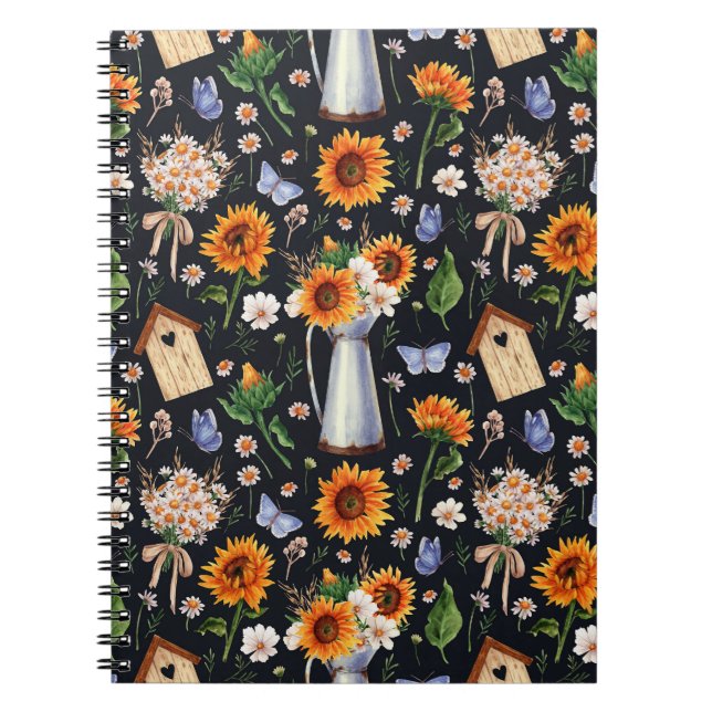 Caderno Espiral Sunny Rustic Watercolor (Frente)