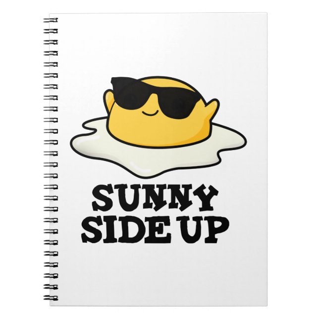Caderno Espiral Sunny Side Up Engraçado Fritado Ovo Pun (Frente)