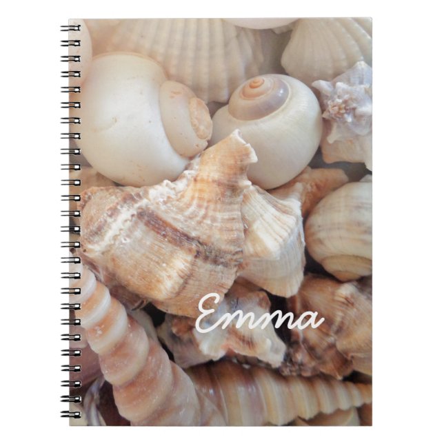 Caderno Espiral Sunny Summer Seasheles, Sea Shells Beach Love (Frente)