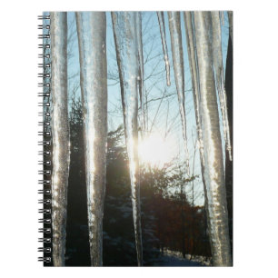 Caderno Espiral Sunrise Através De Ícicletas Winter Nature Fotog
