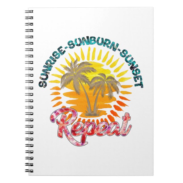 Caderno Espiral Sunrise-Sunset-Repetir | Palmeiras ouros (Frente)
