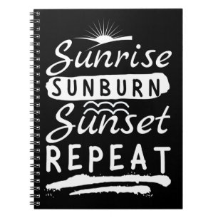 Caderno Espiral Sunrise Sunset Repetir Praia Verão