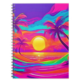 Caderno Espiral Sunset Azul e Laranja