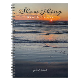 Caderno Espiral Sunset Coastal Photo Beach Rental Guest In