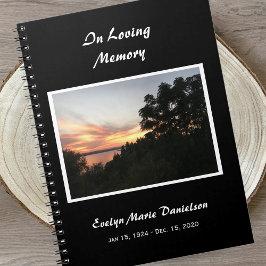 Caderno Espiral Sunset com Memorial de Árvore ou Livro de Convidad