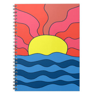 Caderno Espiral Sunset e Ondas
