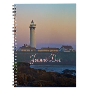 Caderno Espiral Sunset no Farol de Ponto de Pombo na Califórnia