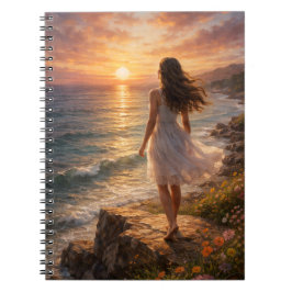 Caderno Espiral Sunset Ocean Aesthetic Spiral Photo Notebook