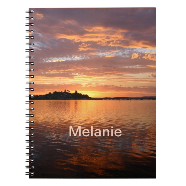 Caderno Espiral Sunset Personalizado na Água (Frente)