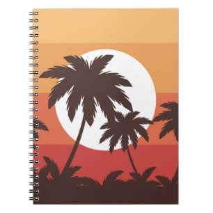 Caderno Espiral Sunset Tropical Palm Beach