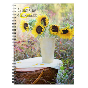 Caderno Espiral Sunshine e Felicidade Girassóis