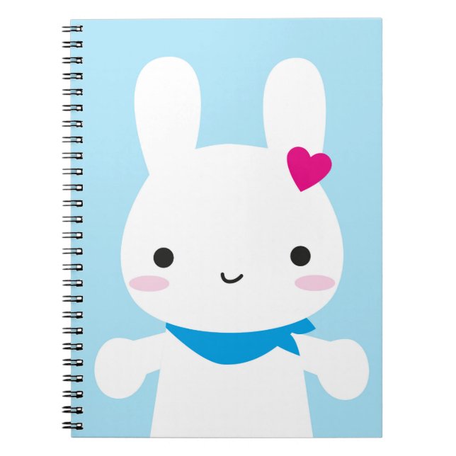Caderno Espiral Super Cute Kawaii Bunny (Frente)