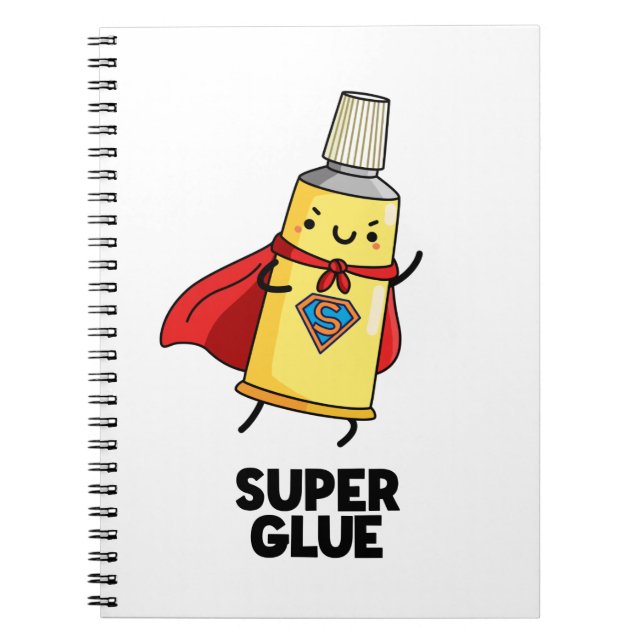 Caderno Espiral Super Glue Funny Super Hero Pun (Frente)