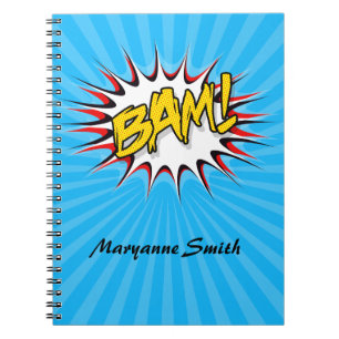 Caderno Espiral Super Hero Clássico Bam! Bolhas de Ação