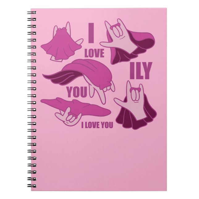 Caderno Espiral Super-herói ILY - Design ASL (Frente)