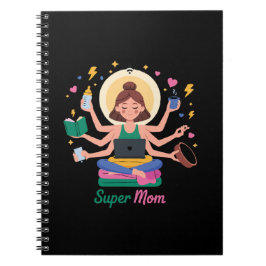 Caderno Espiral Super Mãe Multitarefa Gráfico do Dia das Mães