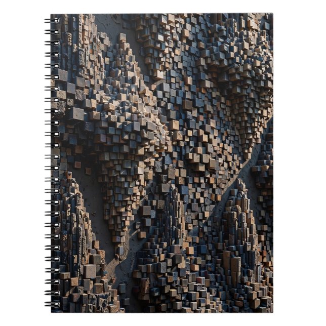 Caderno Espiral Super Micro Cubo Extrudado Mosaico 3D (Frente)