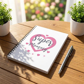 Caderno Espiral Super Mommy Personalized Best Mom Gift Notebook
