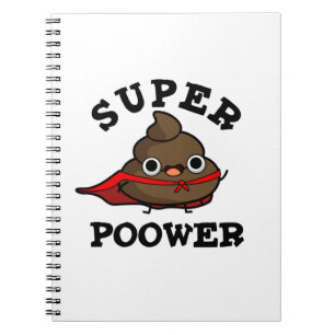 Caderno Espiral Super Poor Engraçado Super Hero Poop Pun