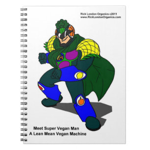 Caderno Espiral Super Vegan Man (Nosso Mascote)