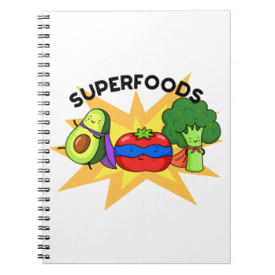 Caderno Espiral Superalimentos Piada Engraçada de Legume