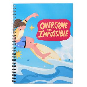 Caderno Espiral Supere o impossível - Notebook surfando