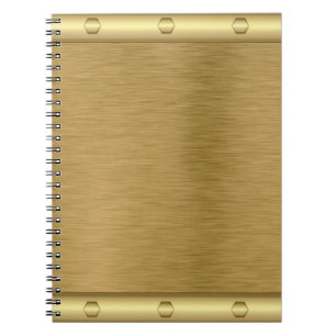 Caderno Espiral Superfície de ouro de textura metálica