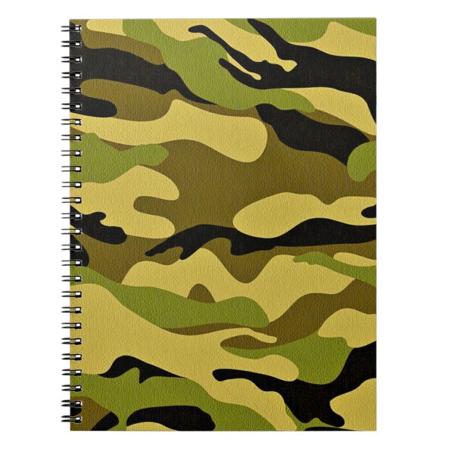 Caderno Espiral Superfície do soldado da camuflagem de textura (Frente)