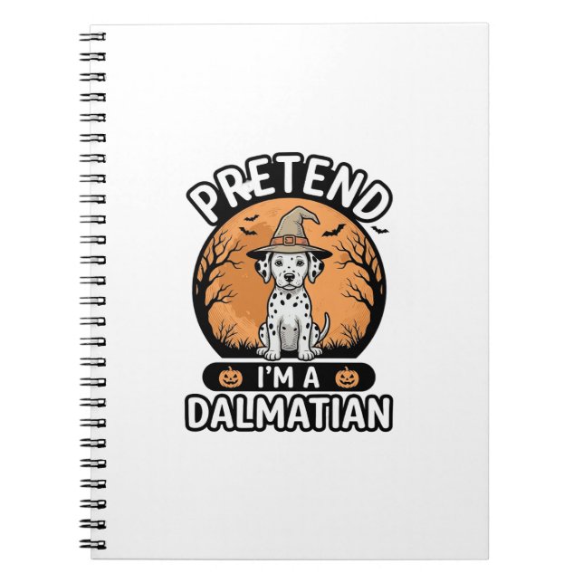 Caderno Espiral Suponha que eu seja um design de cachorro dalmata  (Frente)