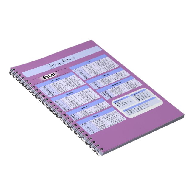 Caderno Espiral Suporte de Mouse de Produtividade - Atalhos do Exc (Lado Direito)