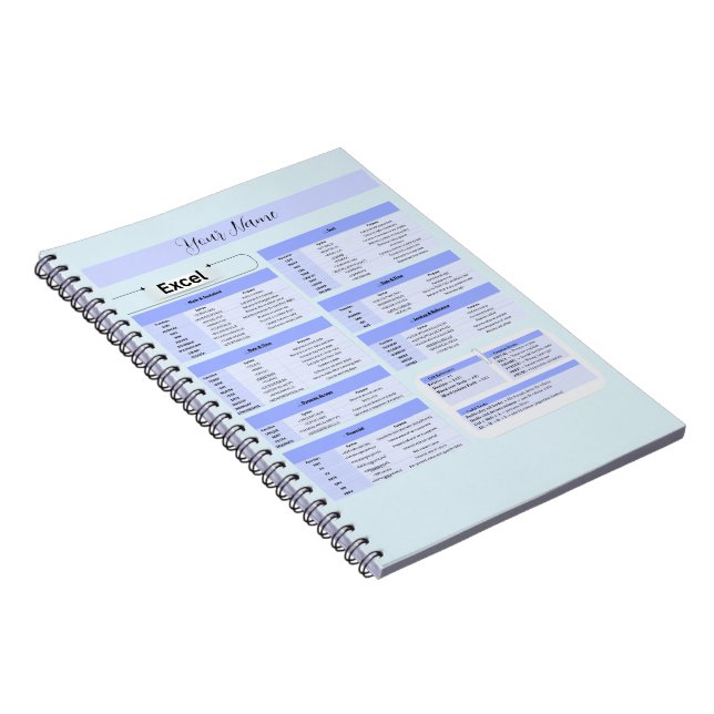 Caderno Espiral Suporte de Mouse de Produtividade - Atalhos do Exc (Lado Direito)
