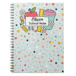 Caderno Espiral Suprimentos Coloridos de Volta às Aulas