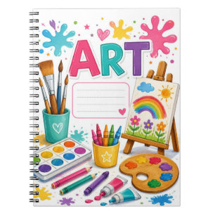 Caderno Espiral Suprimentos de Arte Coloridos & Tela Arco-Íris