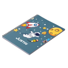 Caderno Espiral Suprimentos Escolares Personalizados de Astronauta