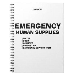 Caderno Espiral Suprimentos Humanos de Emergência