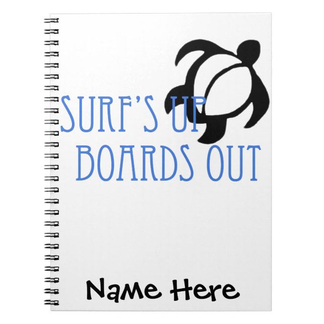 Caderno Espiral Surf de LineA acima dos conselhos para fora (Frente)