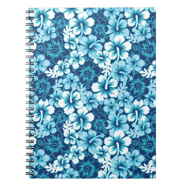 Caderno Espiral Surf Padrão de Hibiscus Floral (Frente)