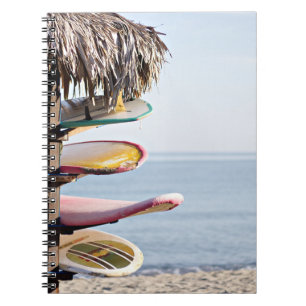 Caderno Espiral Surfboard vermelha e branca em cremalheira de made