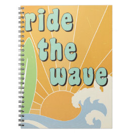 Caderno Espiral Surfe a Onda Inspiração Tema de Surfe Positividade