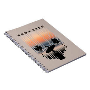 Caderno Espiral Surfer Entrando Na Praia Ao Sunset Vida Surf