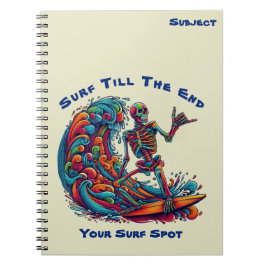 Caderno Espiral Surfista Colorida do Esqueleto - Notebook