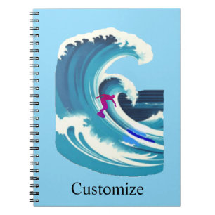 Caderno Espiral Surfista de Grandes Ondas Thunder_Cove