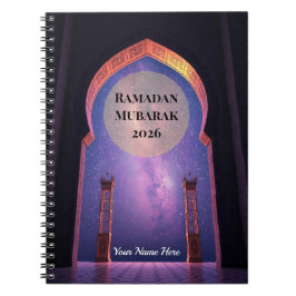 Caderno Espiral Surreal 3D Islamic Arch Night