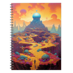 Caderno Espiral Surreal Fantasy City in USA