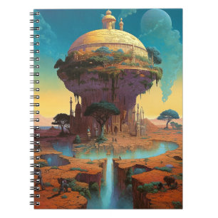 Caderno Espiral Surreal Fantasy City in USA