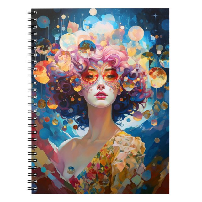 Caderno Espiral Surreal Lady Fantasy Art (Frente)