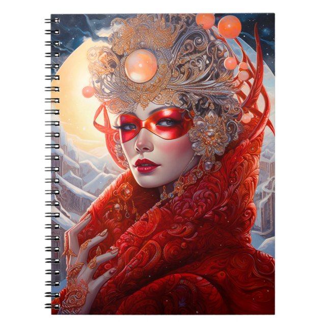 Caderno Espiral Surreal Lady Fantasy Art (Frente)