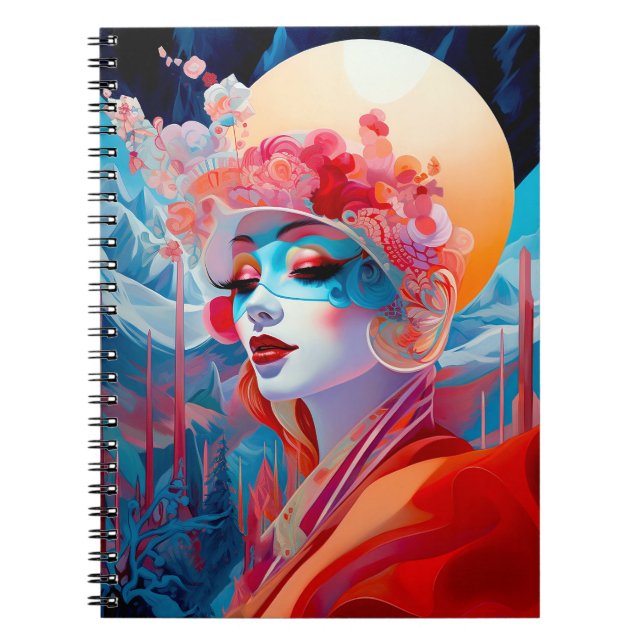 Caderno Espiral Surreal Lady Fantasy Art (Frente)