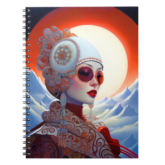 Caderno Espiral Surreal Lady Fantasy Art (Frente)